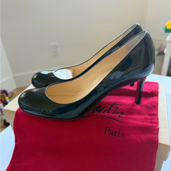 Christian Louboutin Simple 70 Black Patent Leather Heels - Picture 3 of 10